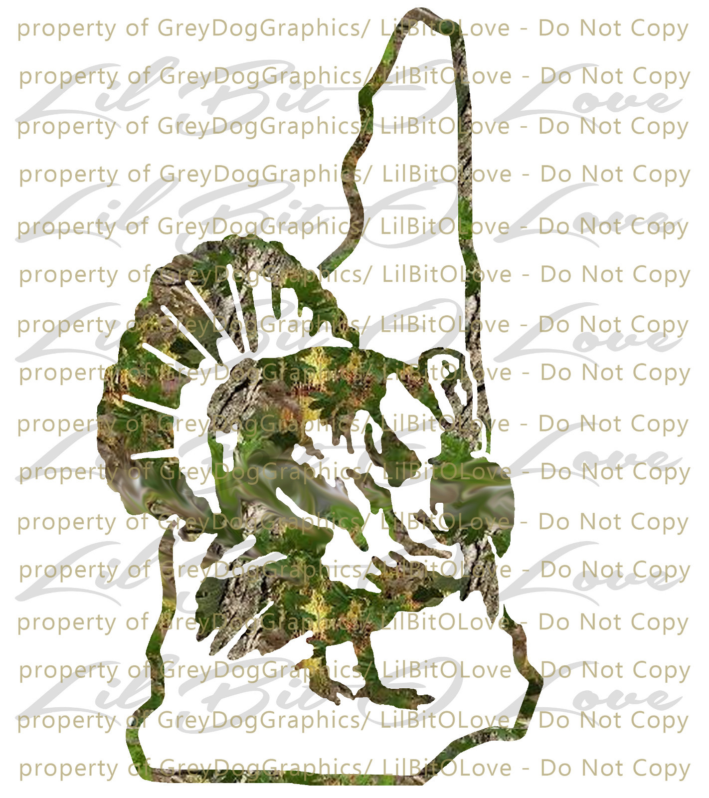 Camouflage Camo New Hampshire Turkey Hunter Hunting Vinyl Decal Sticker Gobbler