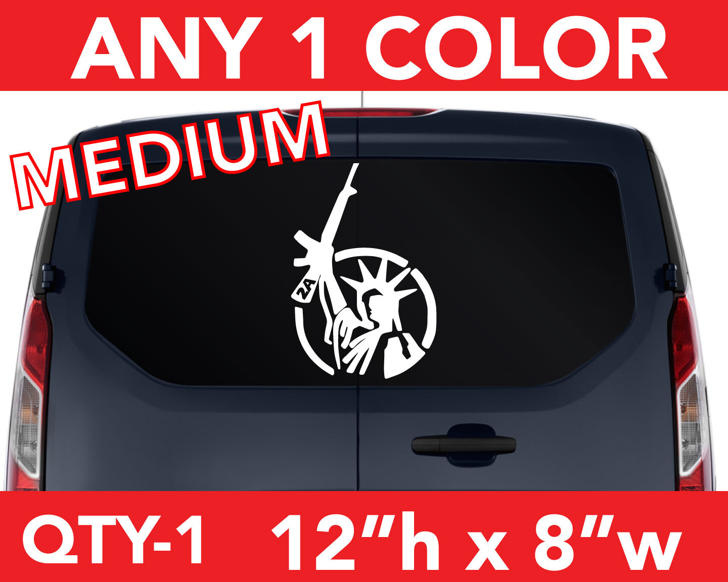 2ND Amendment " Liberty " Gun Right to Bear Arms DECAL STICKER 12"h x 11"w