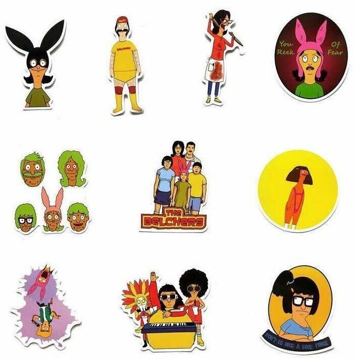 BOB'S BURGERS Stickers [A] CARTOON Characters~Vinyl Waterproof Skateboard Decals