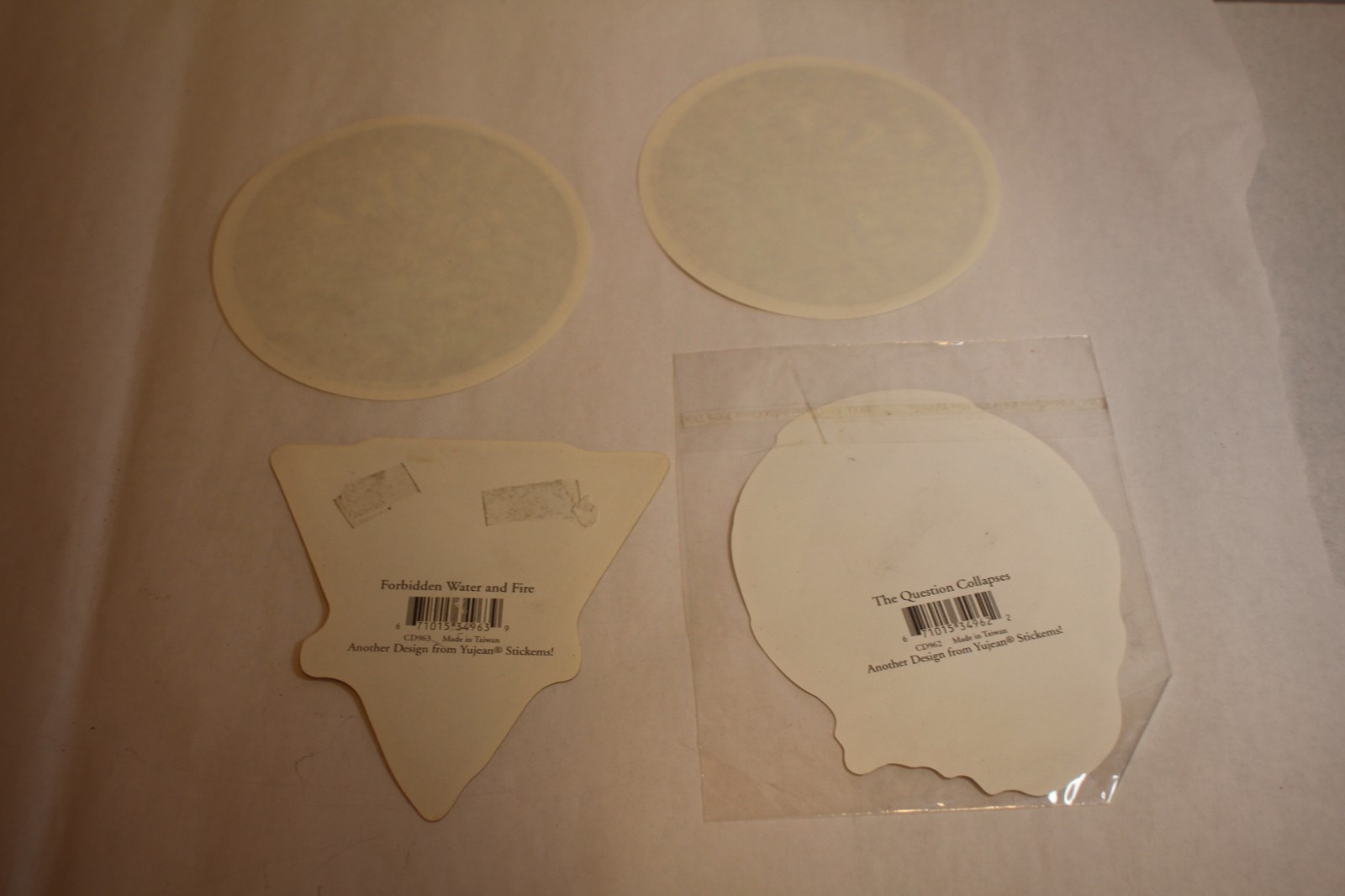 Yujean stickers the question collapses, forbidden water & fire lot of 4
