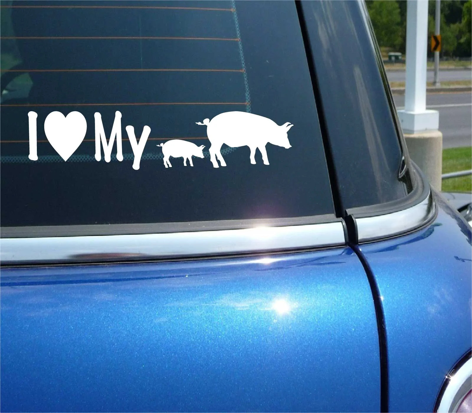 I LOVE MY PIGS FARM PET FUNNY DECAL STICKER ART CAR WALL