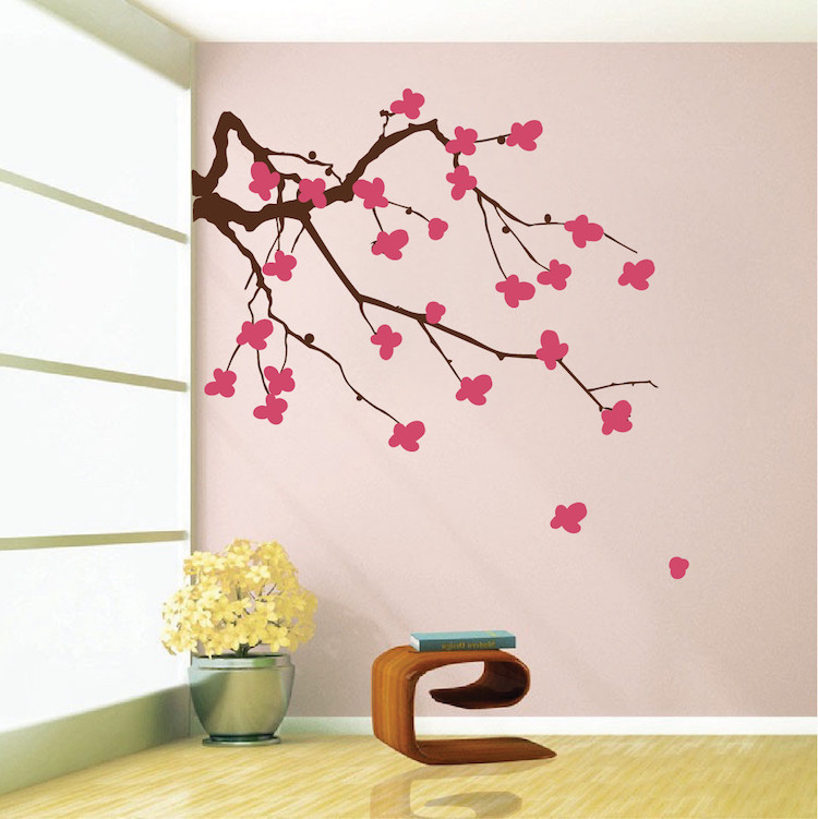 Tree Brach Flowers Wall Decal Wallpaper Floral Plant Life Removable Design, b30
