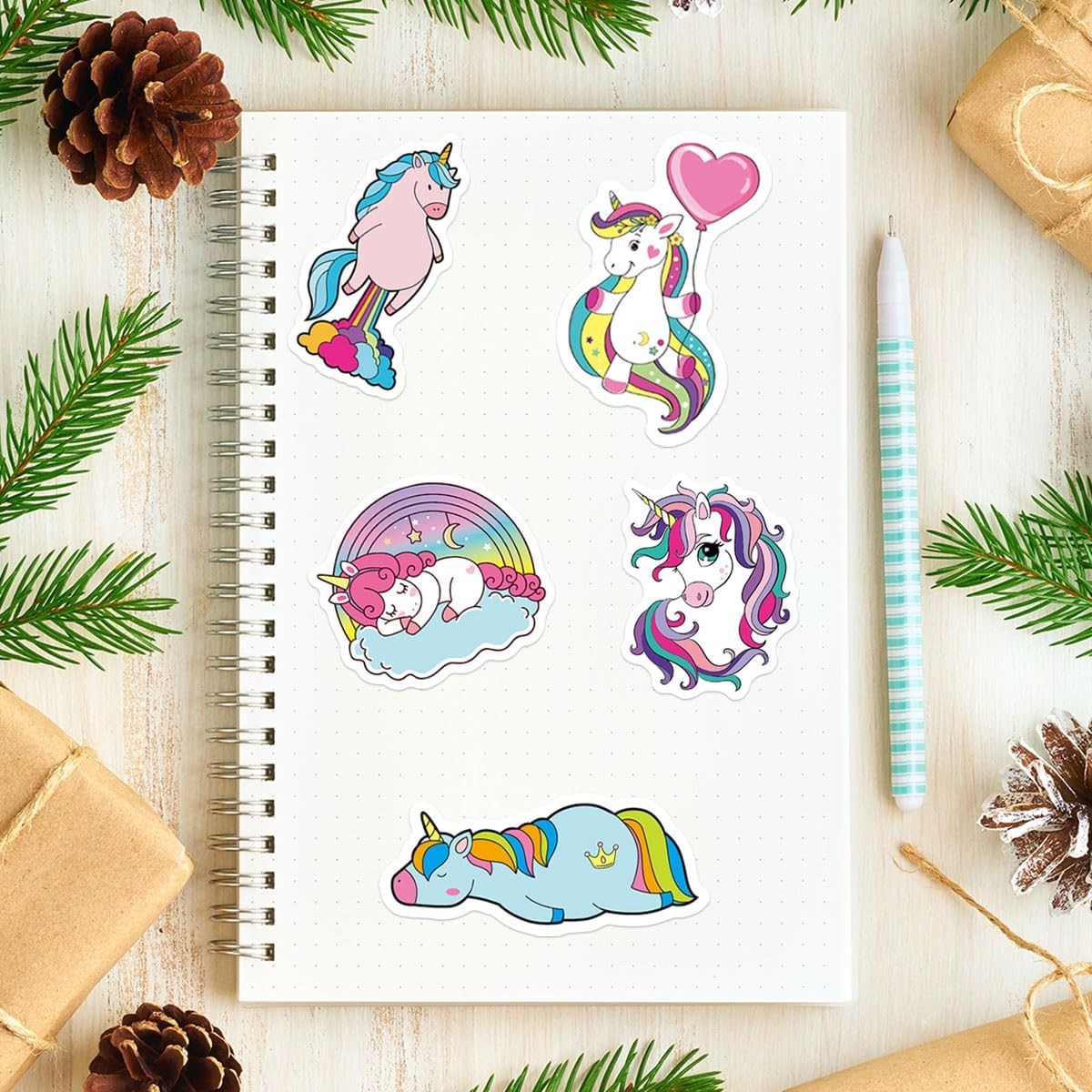 Unicorns Stickers 100 Pcs Waterproof Vinyl for Water Bottles