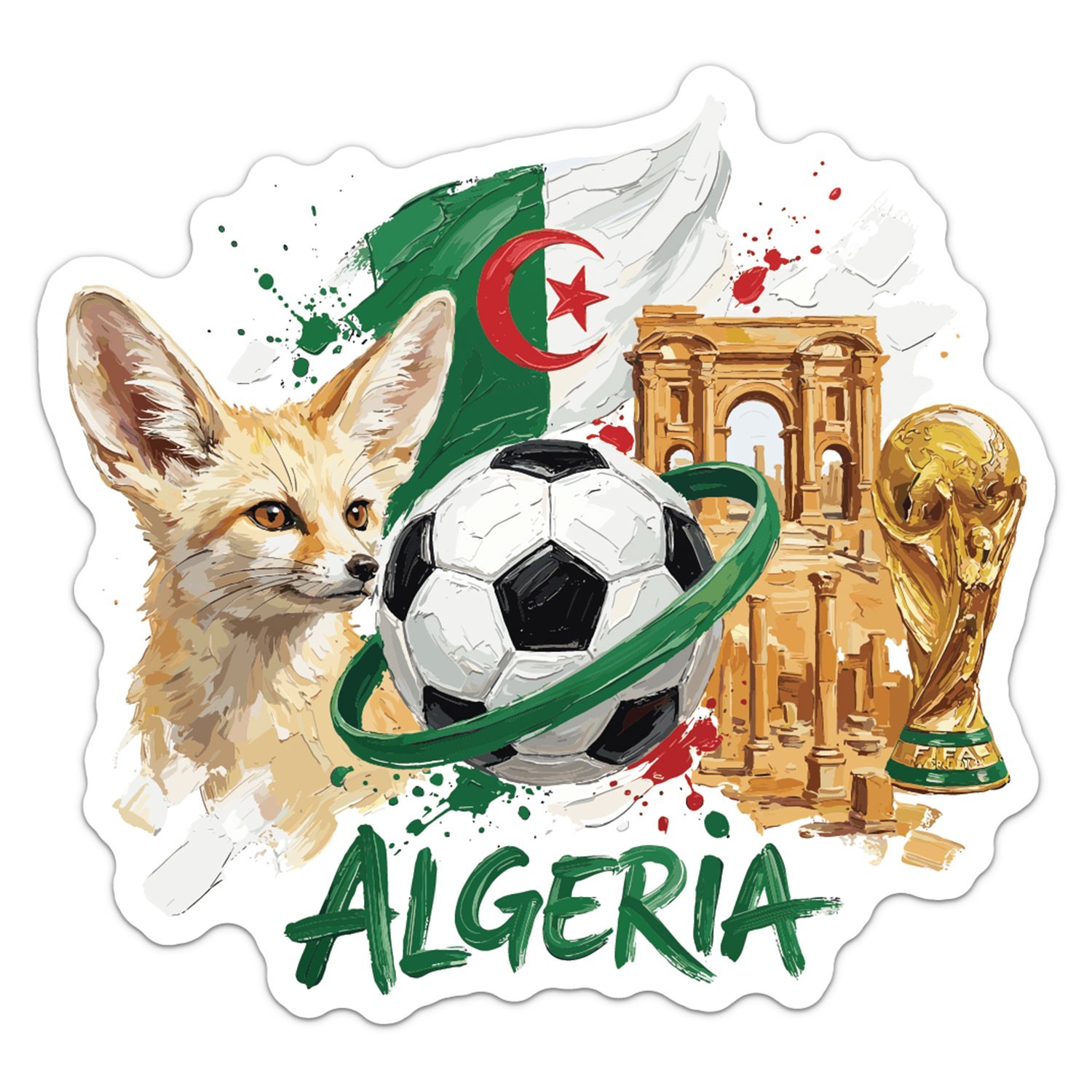 Algeria National Team Football Soccer Sticker Car Bumper Vinyl Decal