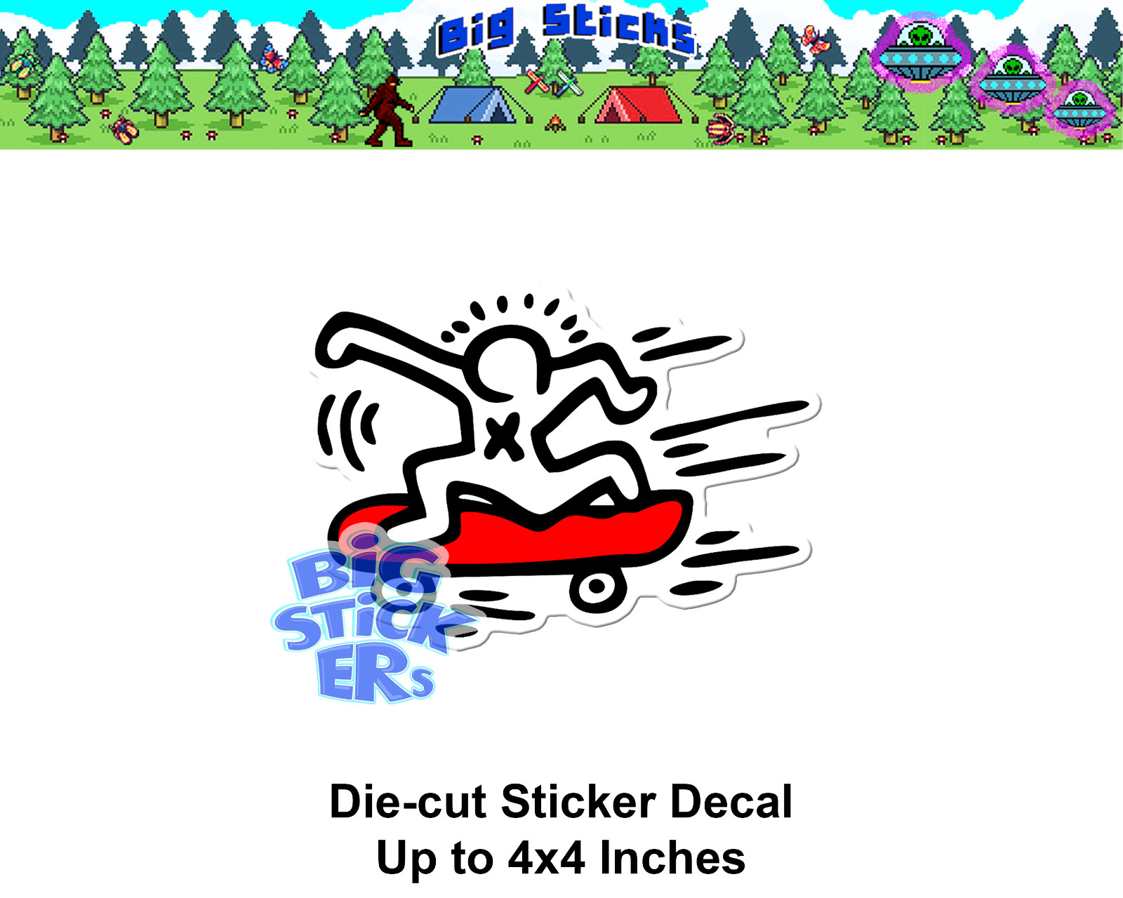 Skate Doodle 3-4” Die Cut Sticker Glossy Paper or Waterproof Vinyl / Holo