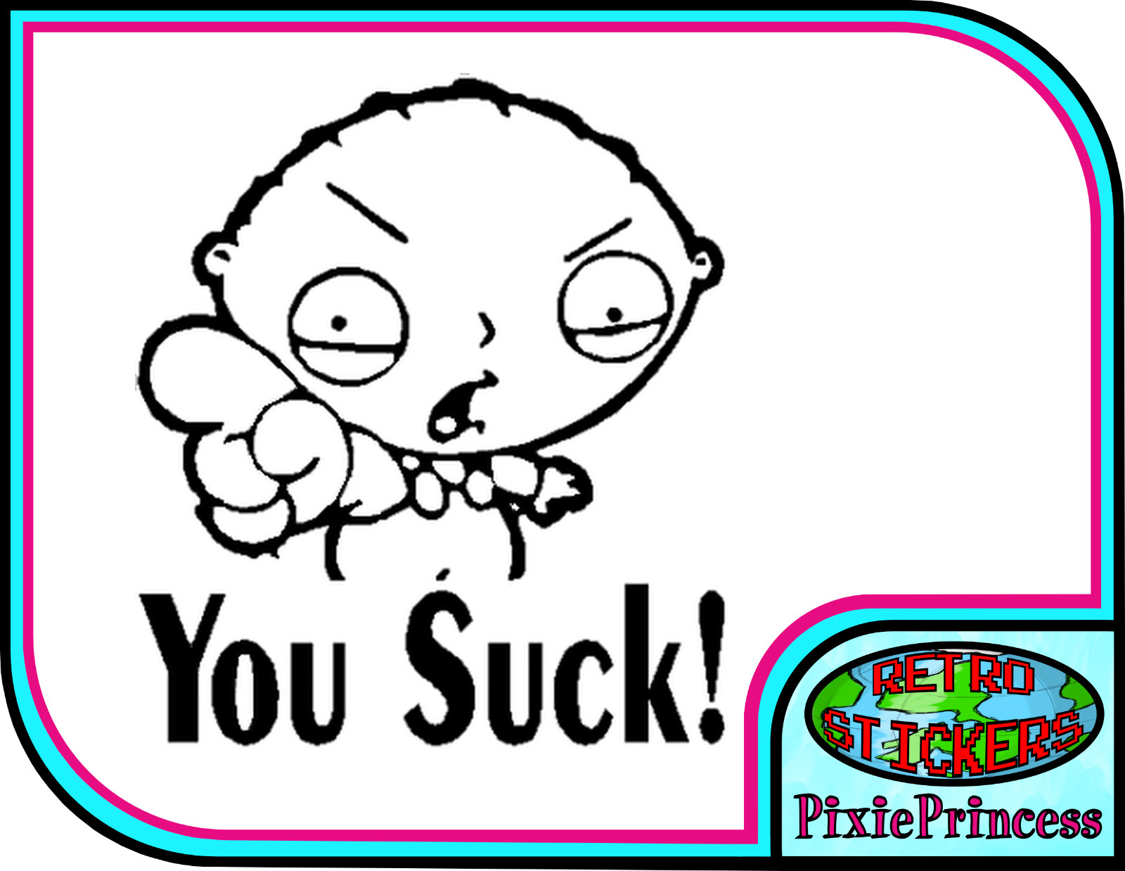 Family Guy Stewie A Vinyl Sticker Funny Car Bike Van Window Wall Poster Cartoon