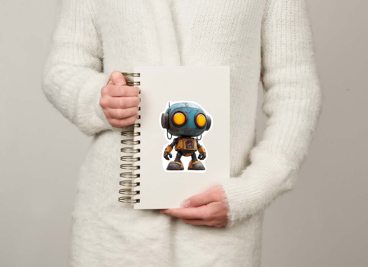 Cute Cartoon Robot Sticker – Durable Weatherproof Vinyl for All Surfaces