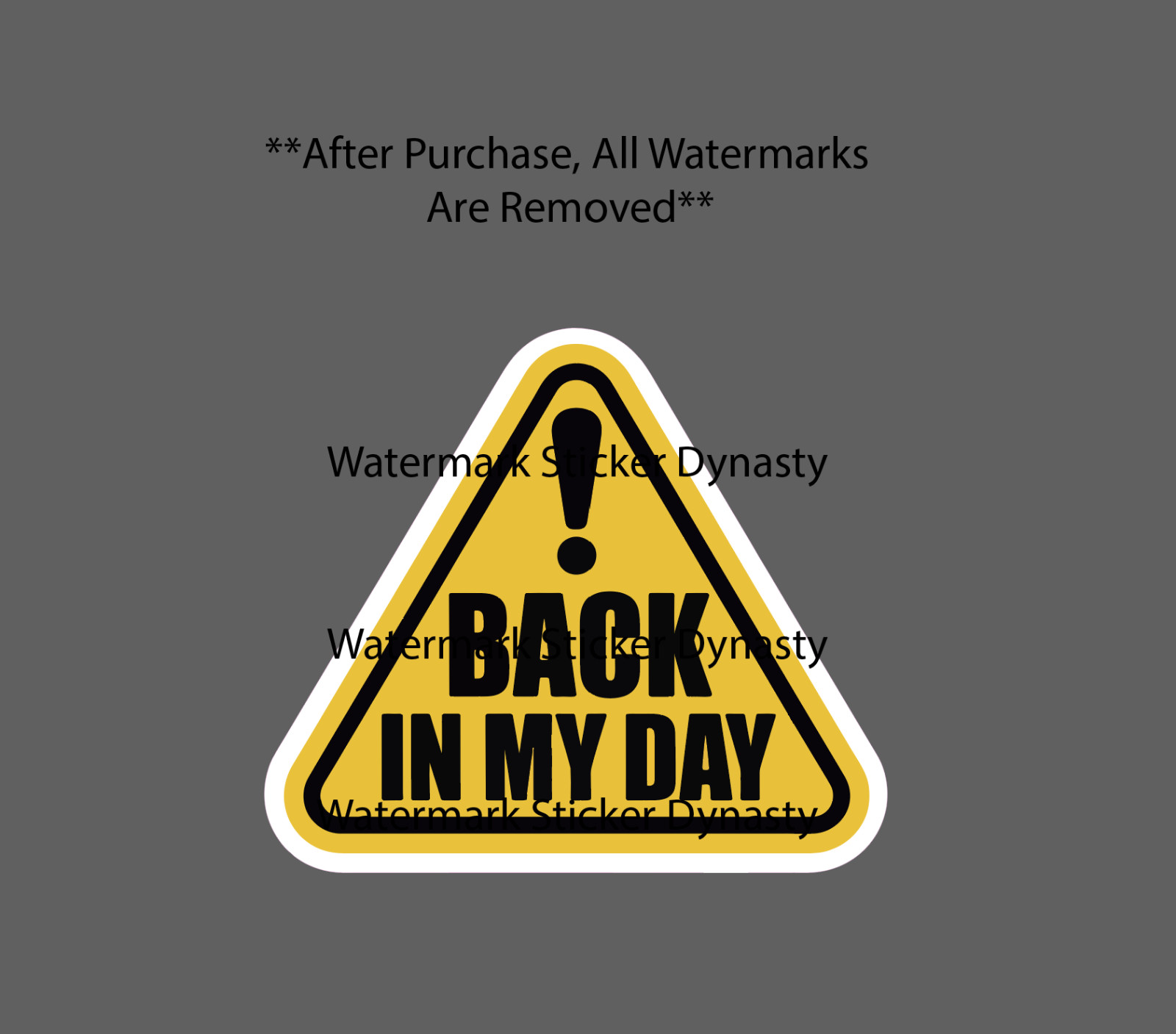 Back In My Day Sticker Waterproof Decal Quote Caution Story Old Retro Gift NEW