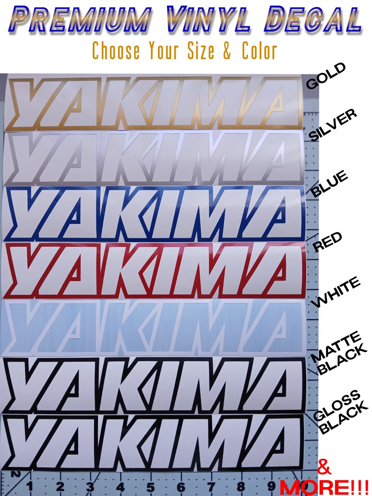 Yakima Decal Sticker 12" 15" 19" 23" Roof Rack Load Bar Bike Fairing Tower