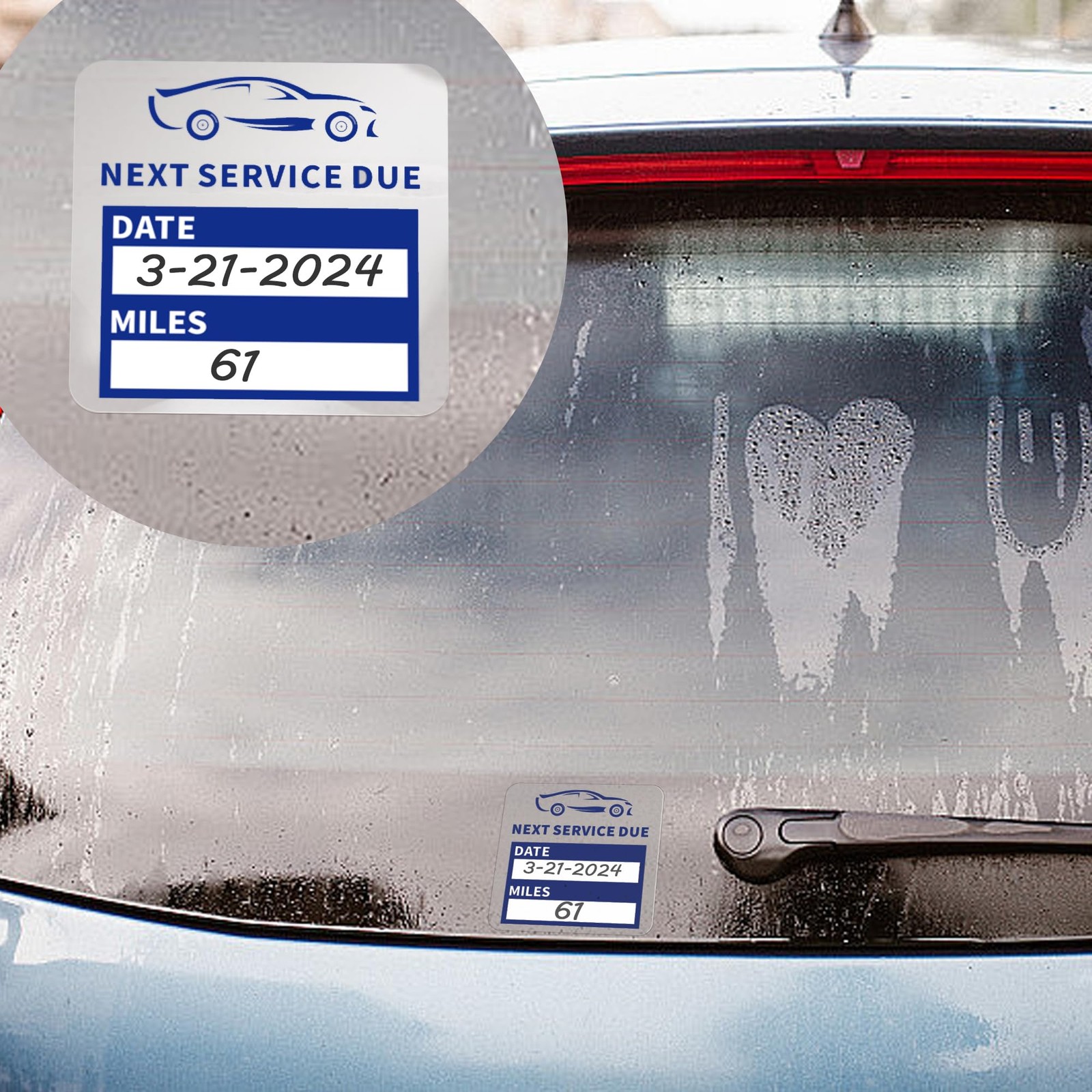 60pcs Clear Oil Change Stickers for Windshield Service Reminder Labels 2"x2" …