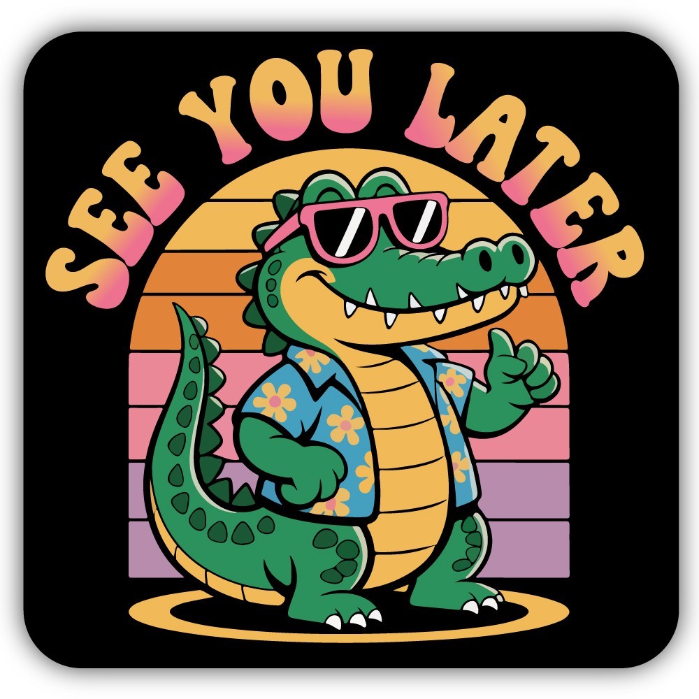 See You Later Alligator Retro Cut To Shape Vinyl Sticker