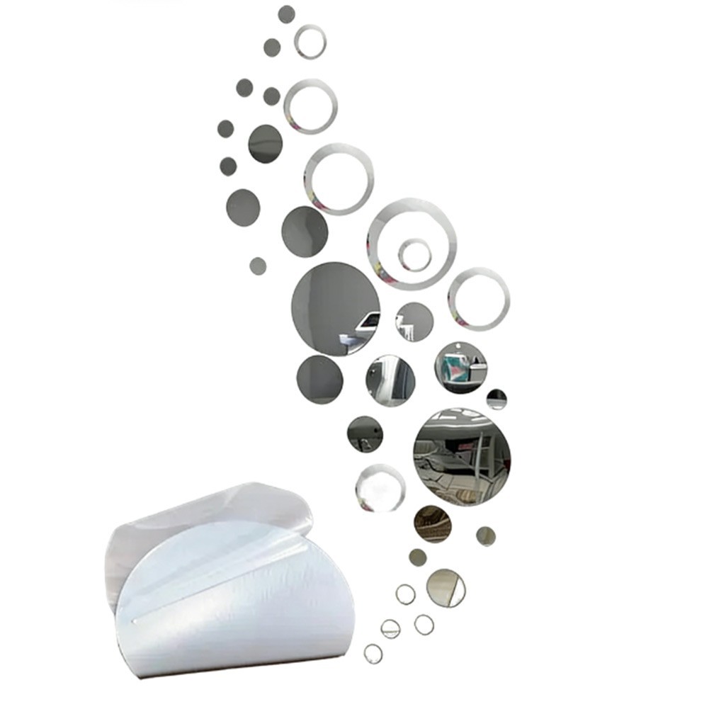 Circular Acrylic Mirror Sticker for Interior Walls Doors and Glass Surfaces