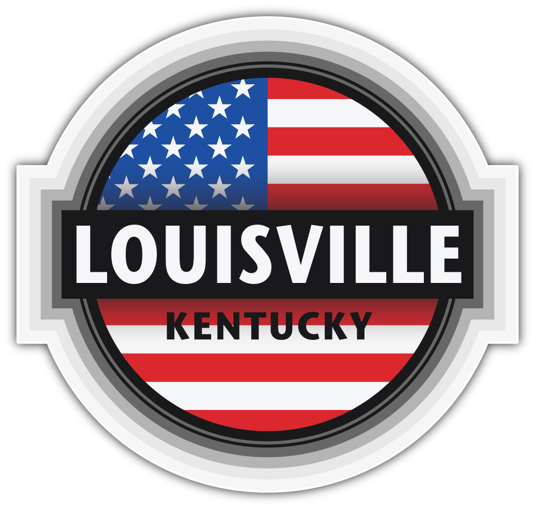 Louisville City Kentucky USA State Flag Emblem Car Bumper Sticker Decal "SIZES"