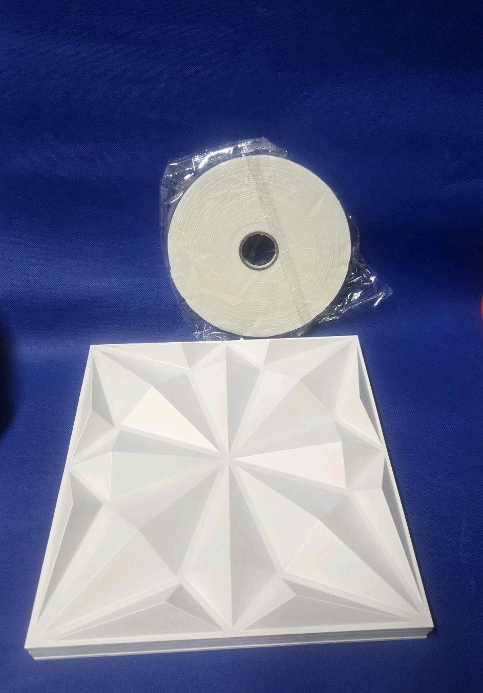 33-Pack 3D Wall Panels for Interior Decor Diamond 12"x12" each – White