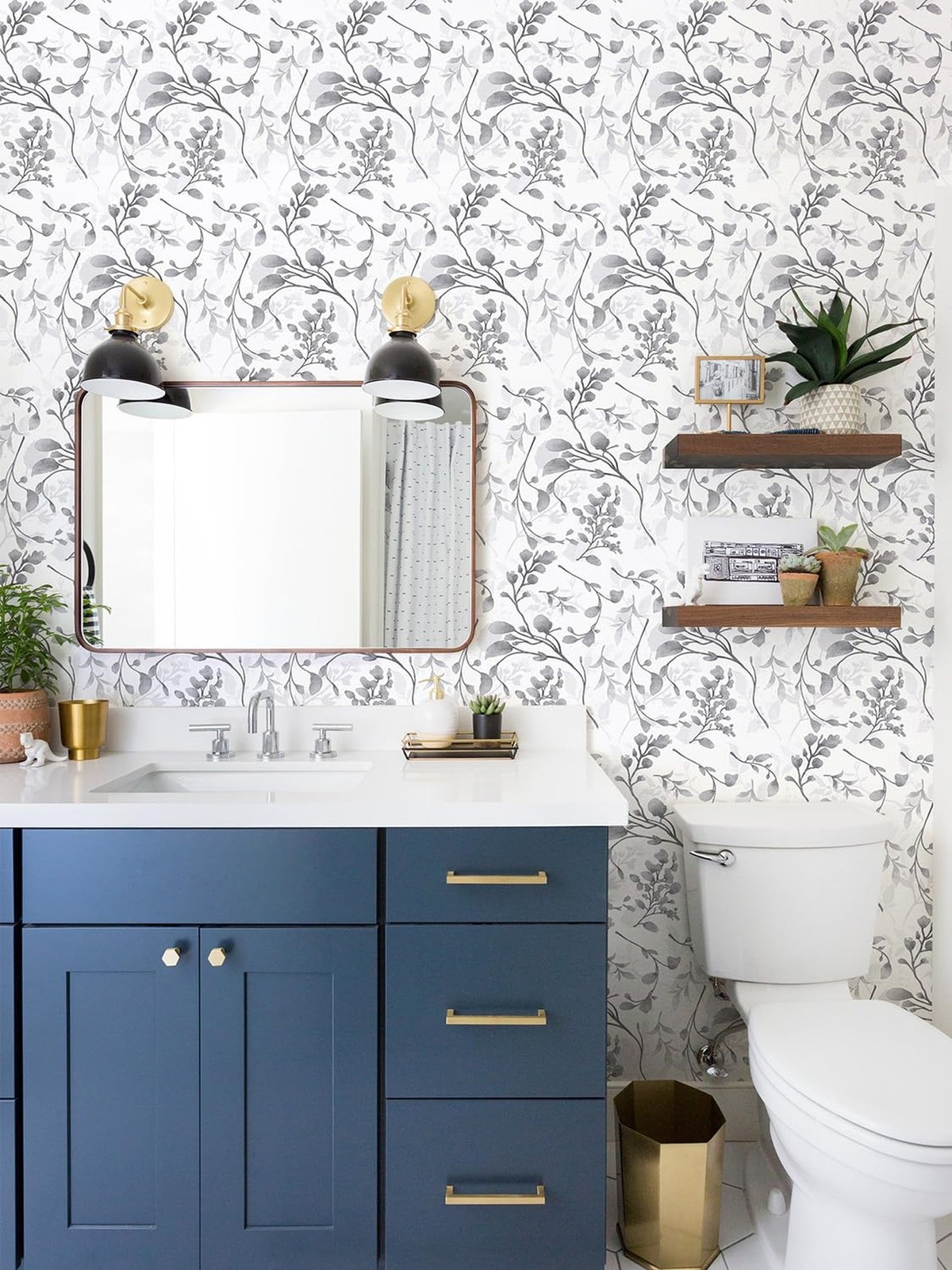 Orainege Gray Floral Wallpaper Peel and Stick Wallpaper 17.7 in ×118.1 in S