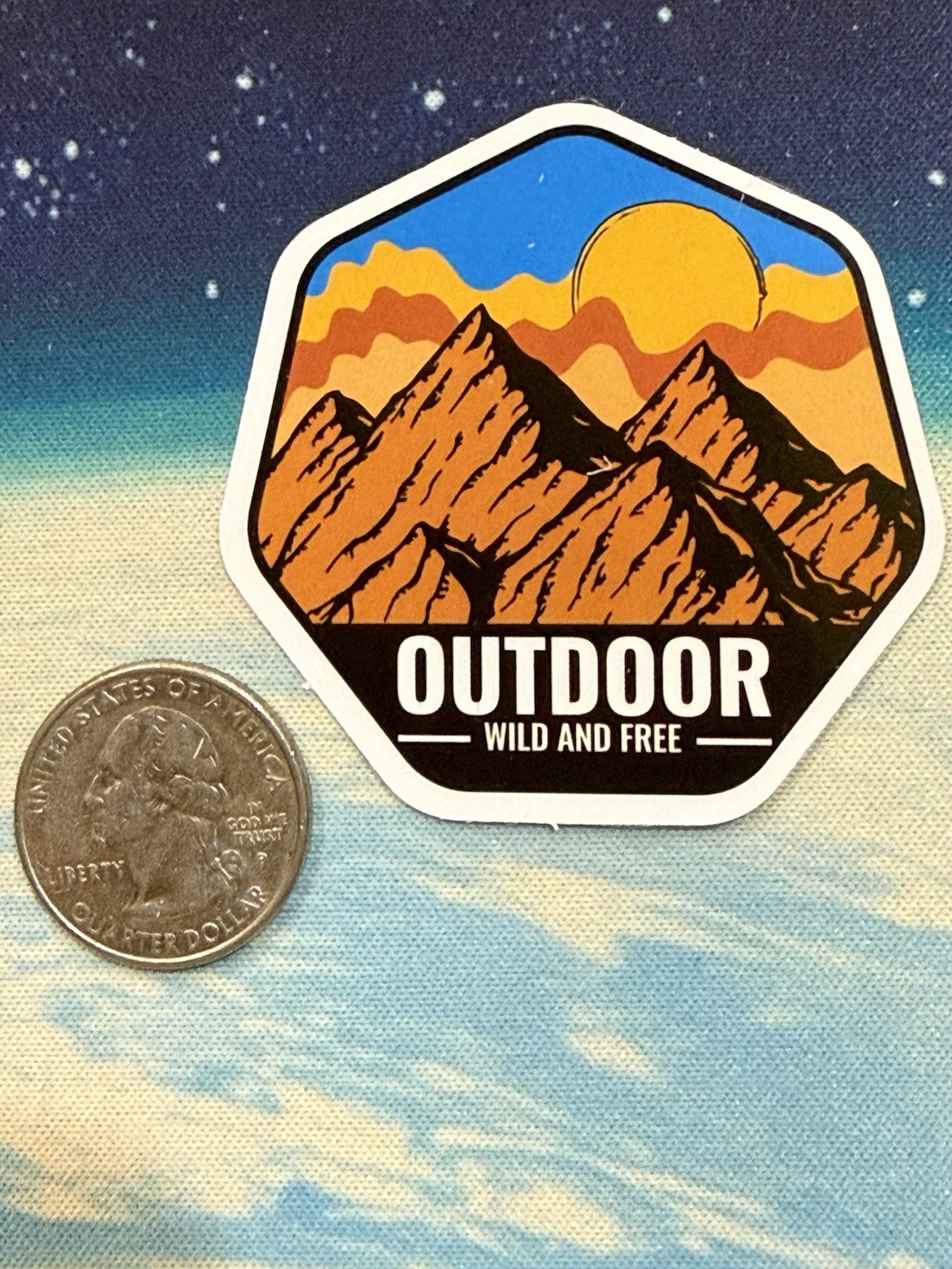 Outdoors Hiking Camping Adventure Nature Mountain Forest Trail Sticker Decal