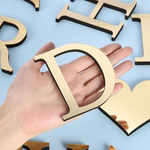 3D Acrylic Alphabet Mirror Wall Stickers Letter D Self-Adhesive Home Decor Lette