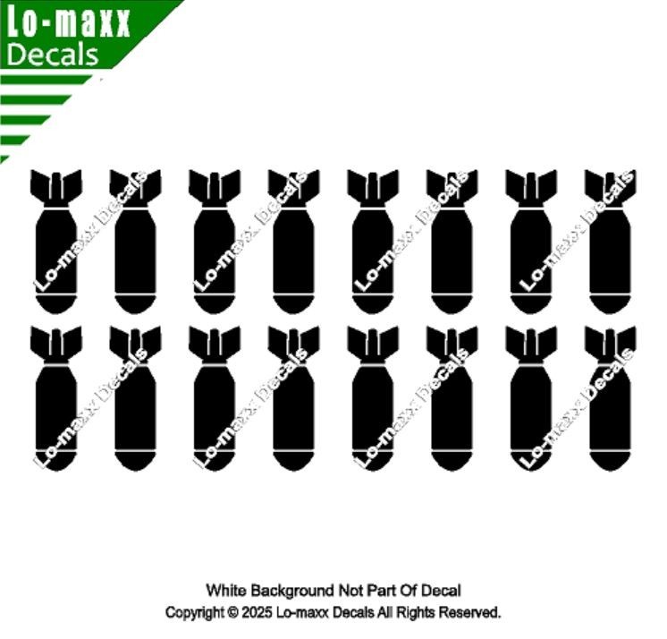 Bombs Away Fighter Bomber WW 2 Military Die Cut Vinyl Decal High Quality