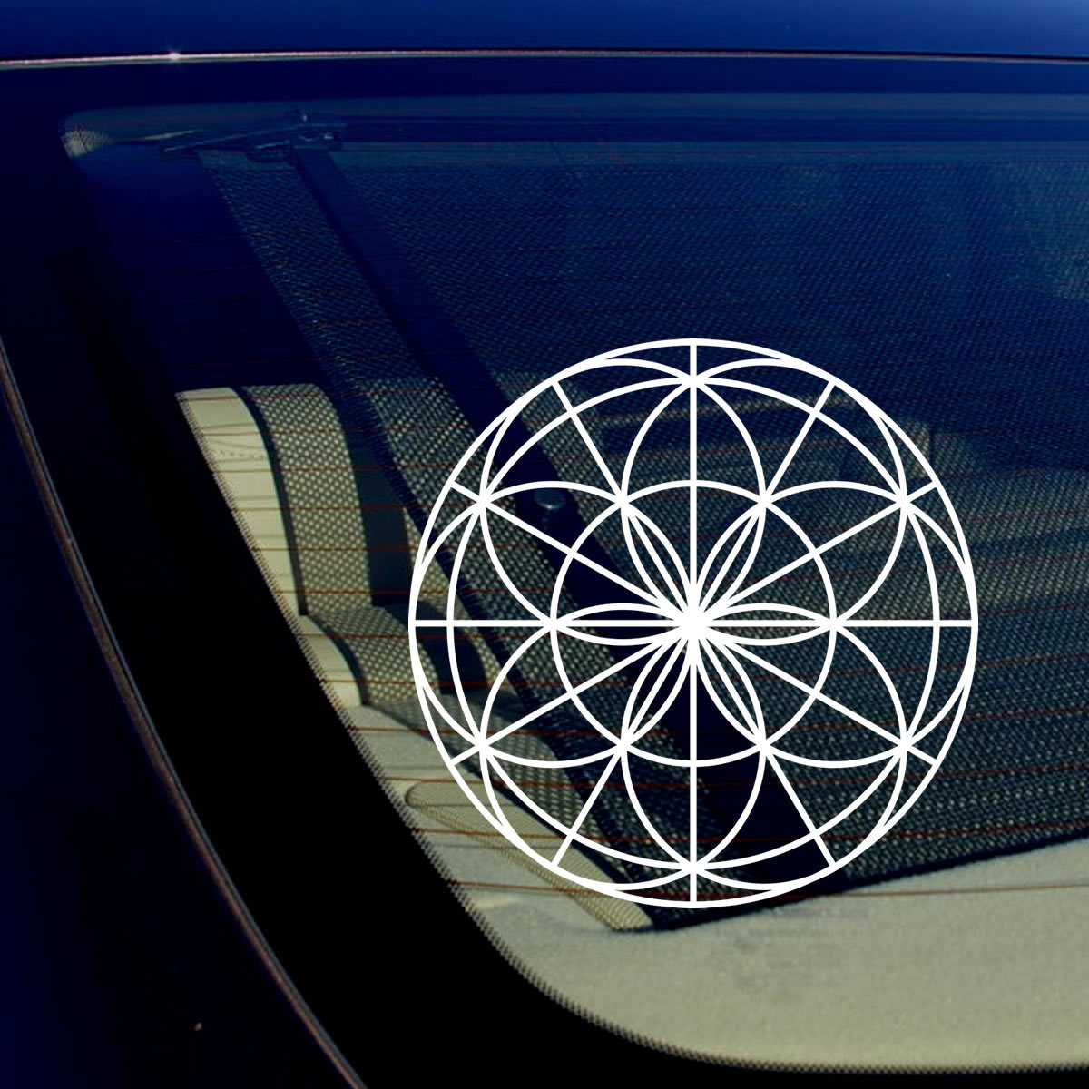 Flower of Life No 2 Sacred Geometry Math Kabbalah Car Window Sticker Decal 7.5"