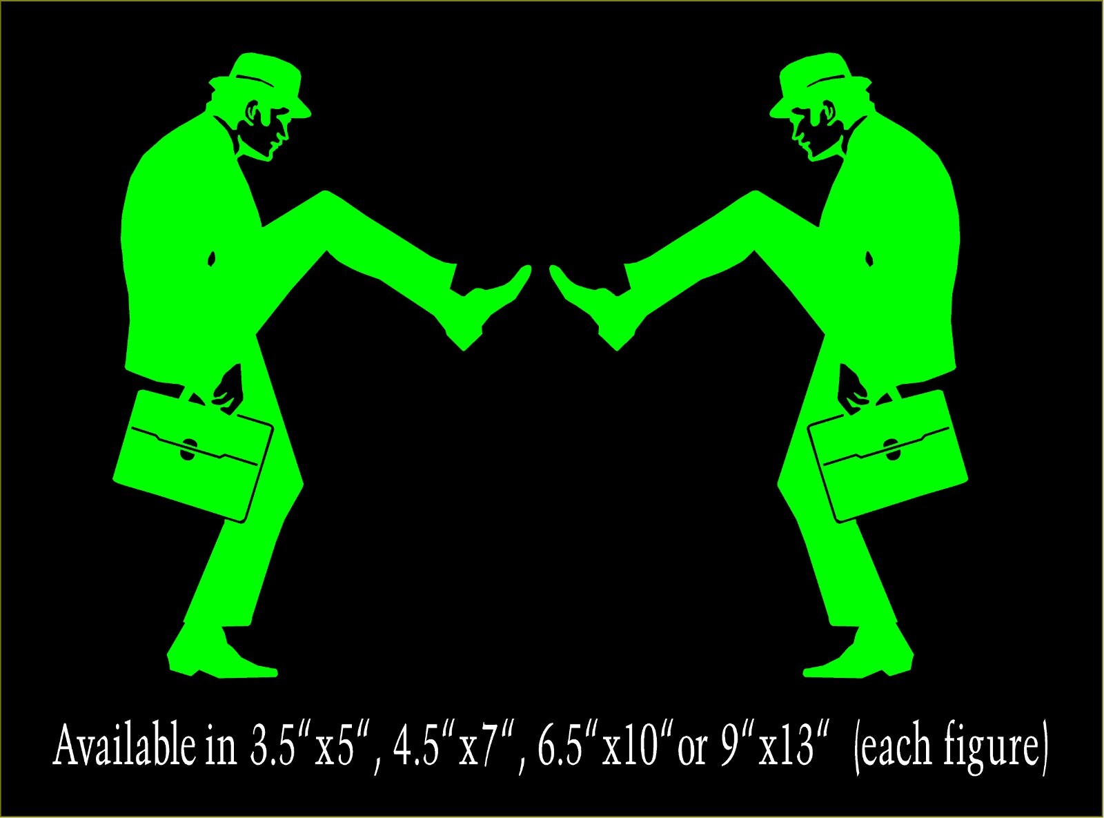 Silly Walks Man Decal Mirrored Image Set Monty Python window funny vinyl sticker