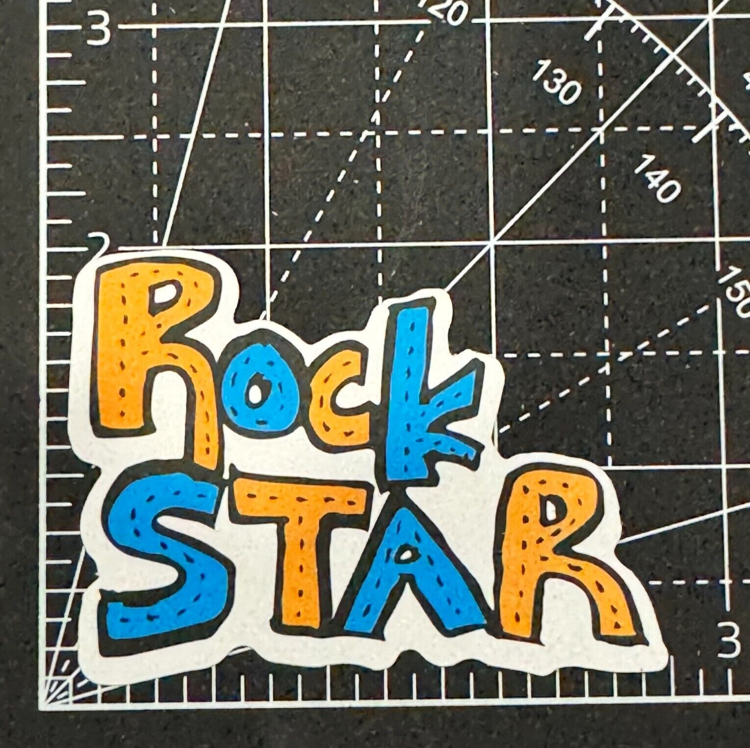 Rock Star Yellow and Blue Vinyl Decal Sticker Bomb Notebook Tumbler Bike Skater