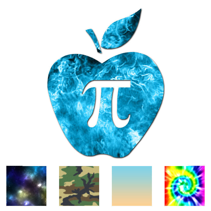 Apple Pi Nerd Humor – Vinyl Decal Sticker – Multiple Patterns & Sizes – ebn65
