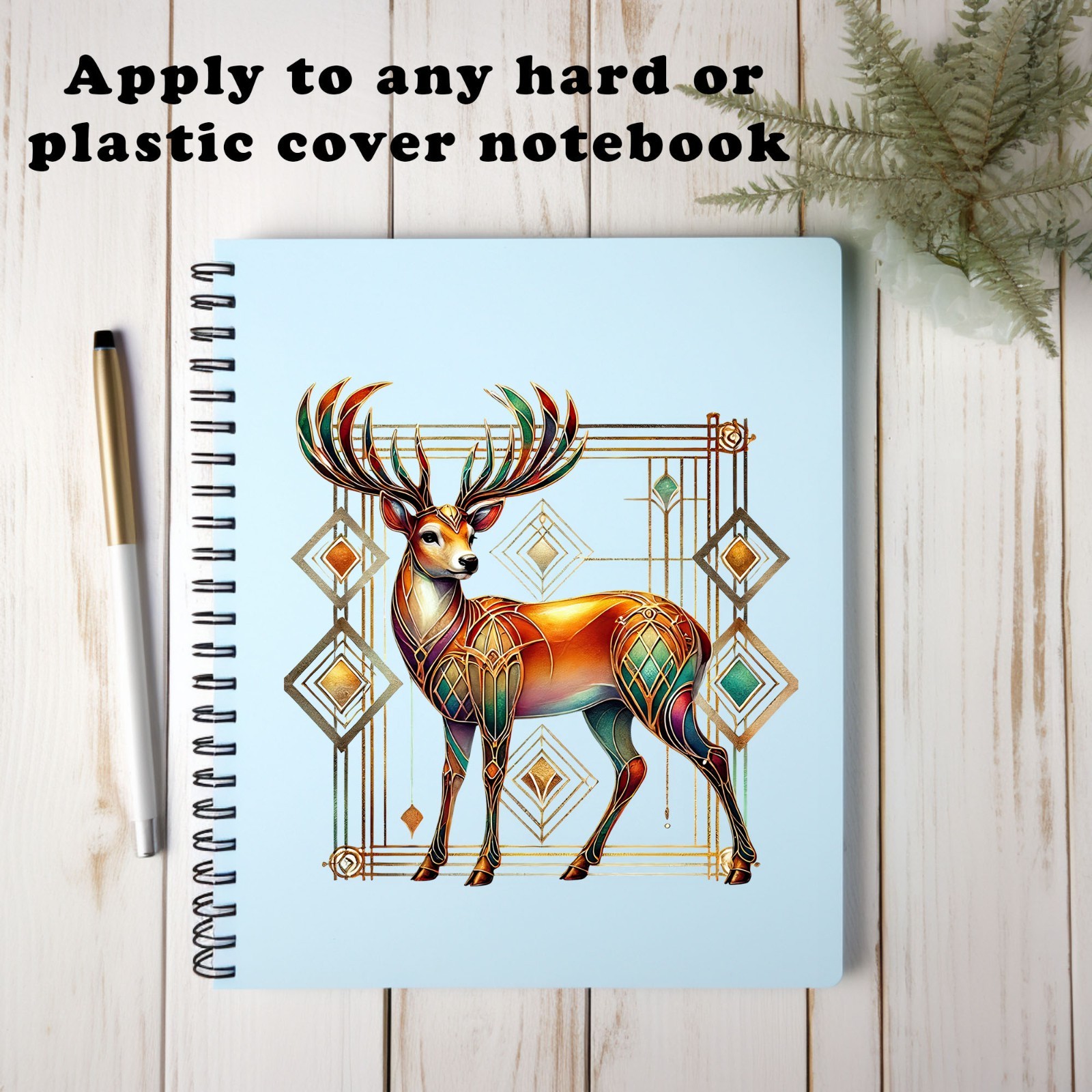 Art Deco Deer UV DTF Transparent Sticker / Decal