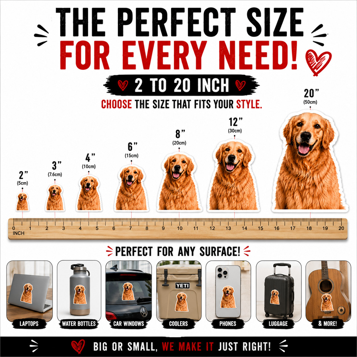 Custom Pet Sticker From Photo | Dog Cat Vinyl Decal | Waterproof 2-20 Inch