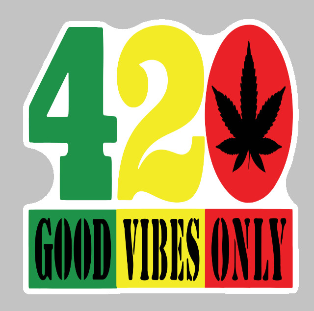 Good Vibes Only Weatherproof Vinyl Sticker 420 Laptop Stoner Marijuana Weed