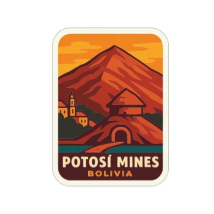 Potosí Mines Bolivia Iron On Heat Transfer Vinyl HTV Die-Cut Symbolic Landmark
