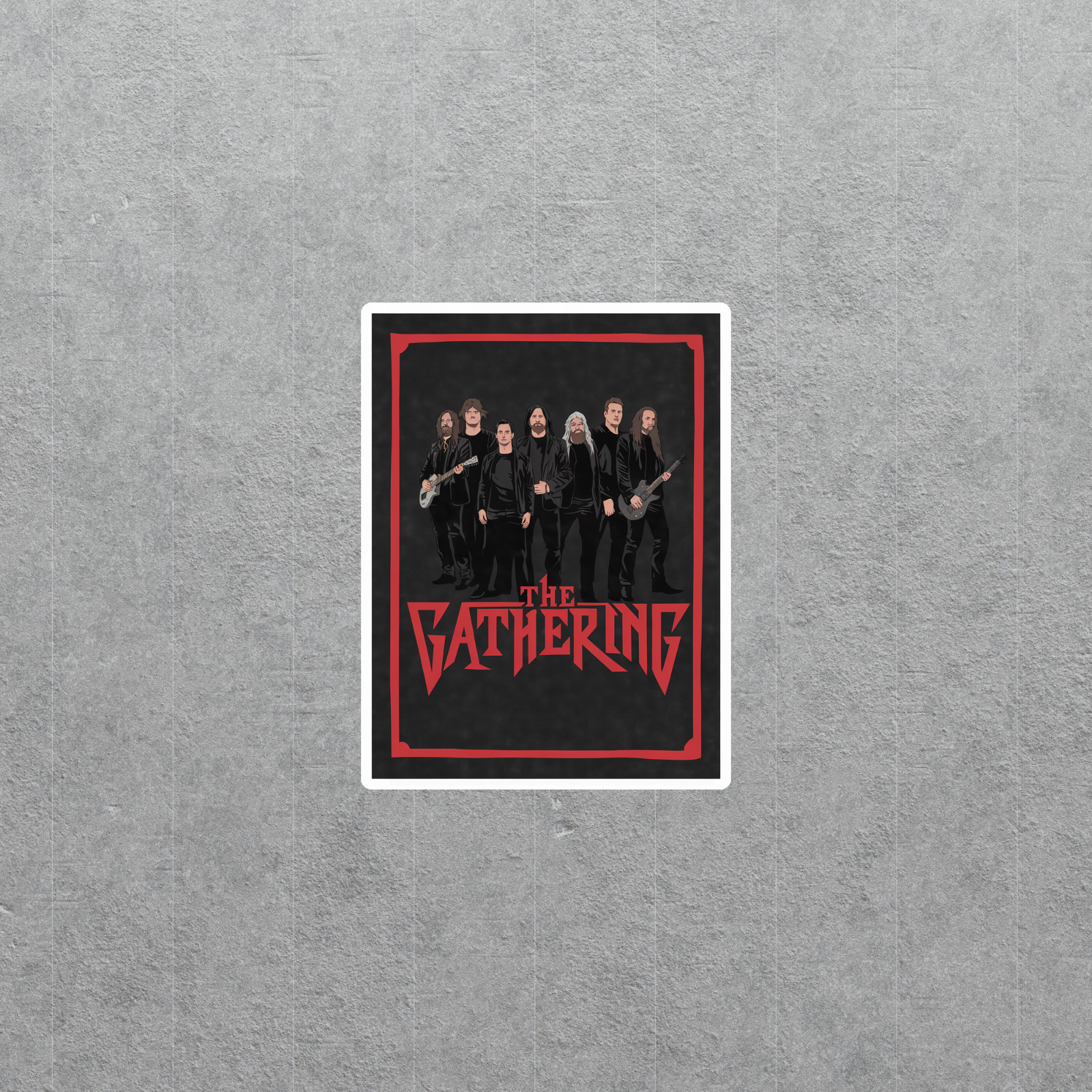The Gathering Band Sticker – Black Metal Rock Music Group Portrait Decal #4260