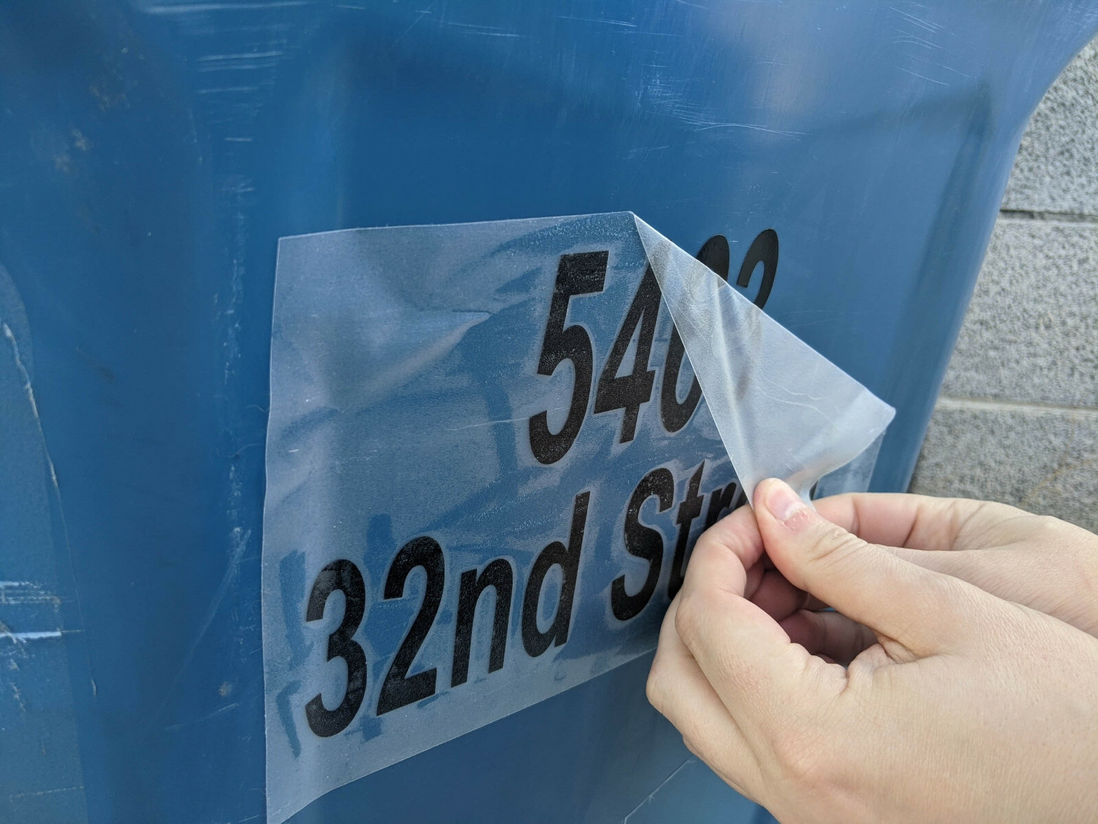 Custom Trash Bin / Wheelie Bin Address Number/Street Decal Stickers