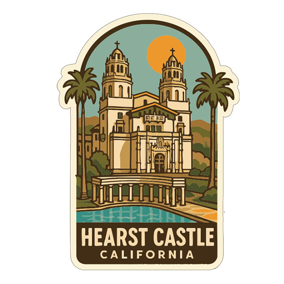Hearst Castle California Sticker Decal Vinyl Die-Cut Symbolic Landmark Design