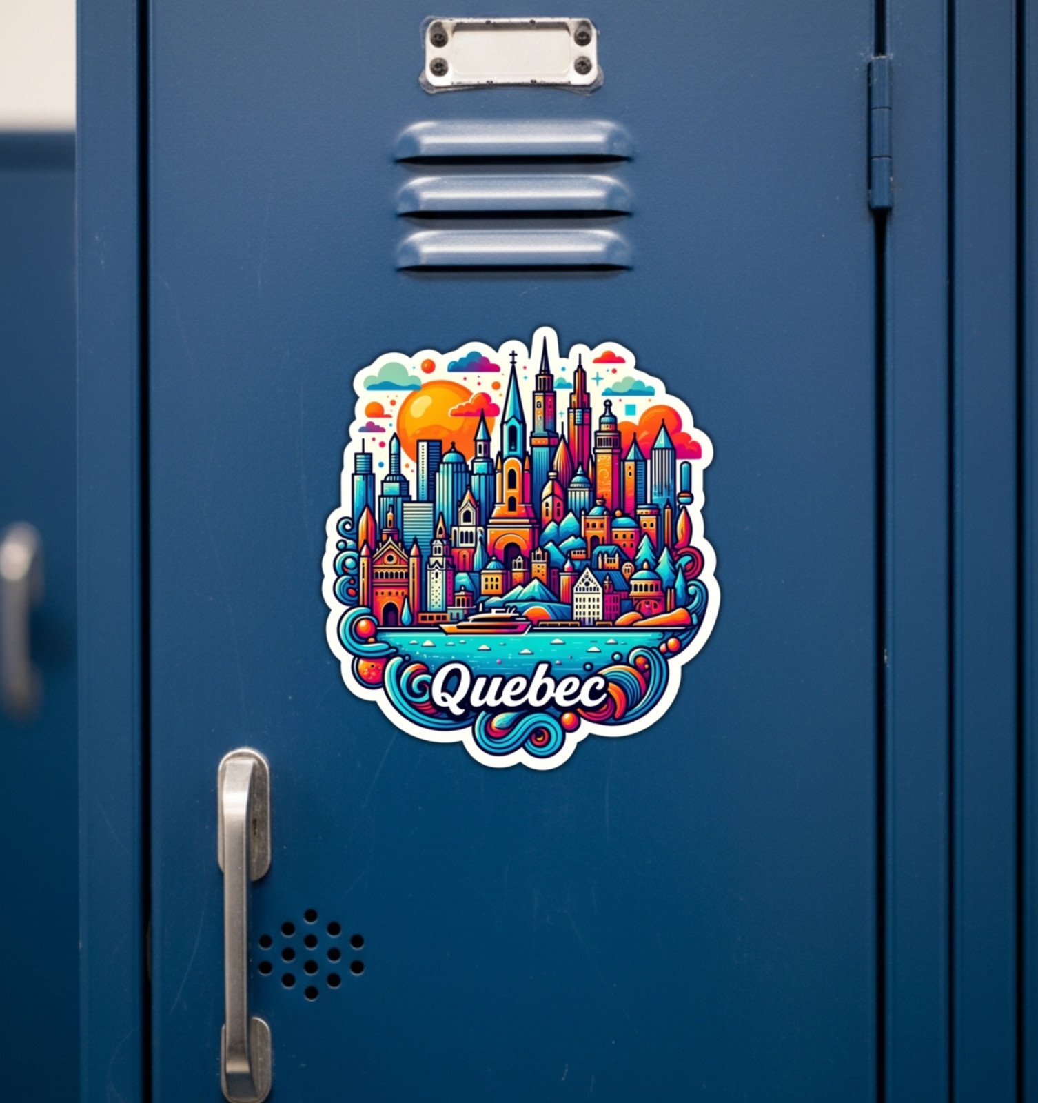 Quebec City Canada Fridge Magnet or Laptop Sticker