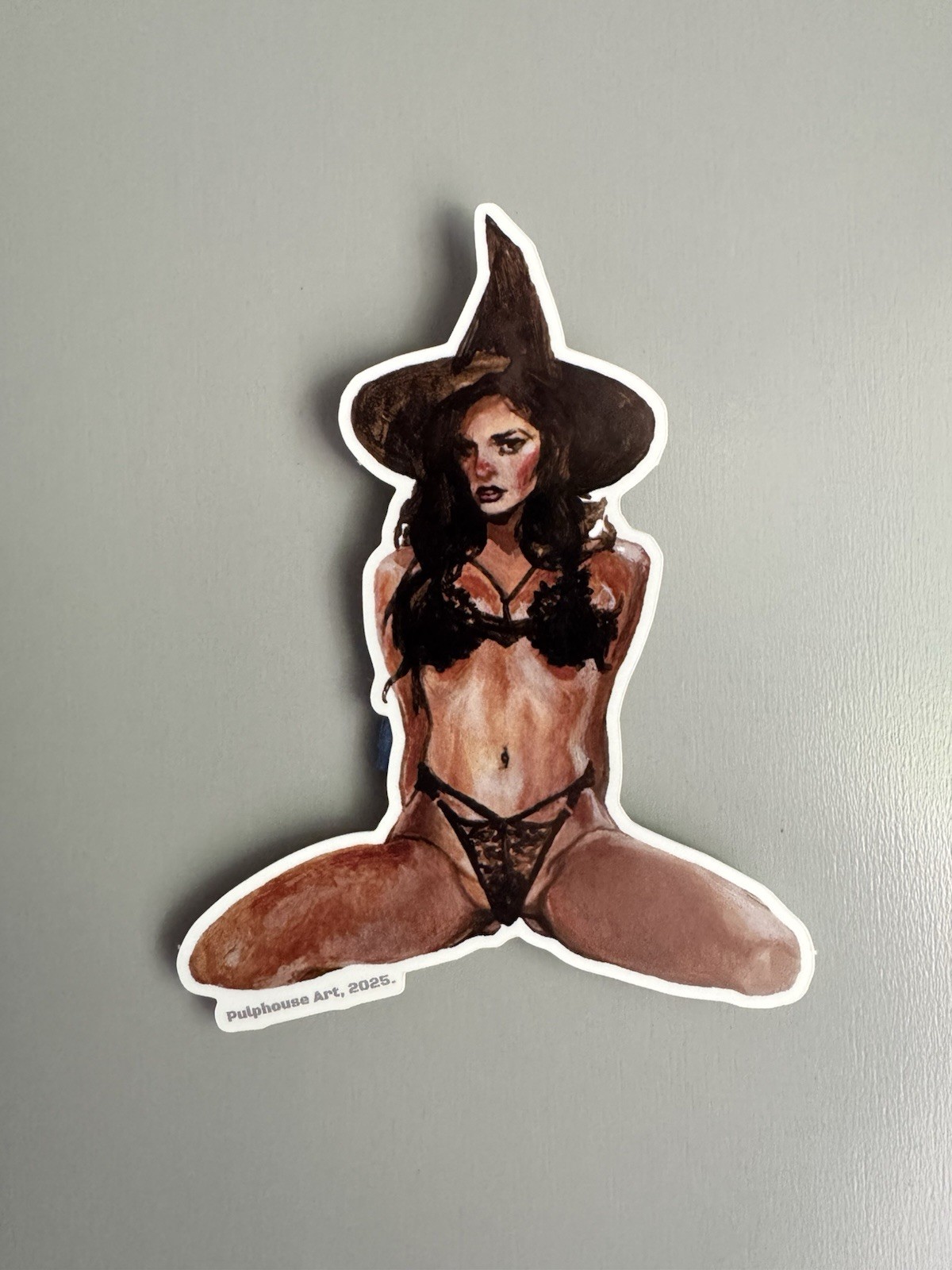 Sexy Witch Pinup Girl Humor Skateboard Laptop Guitar Decal Sticker