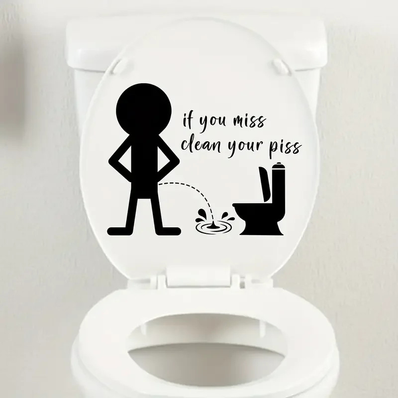 Artistic Toilet Lid Decal Funny Bathroom Mural Wall Art Sticker For Bathroom