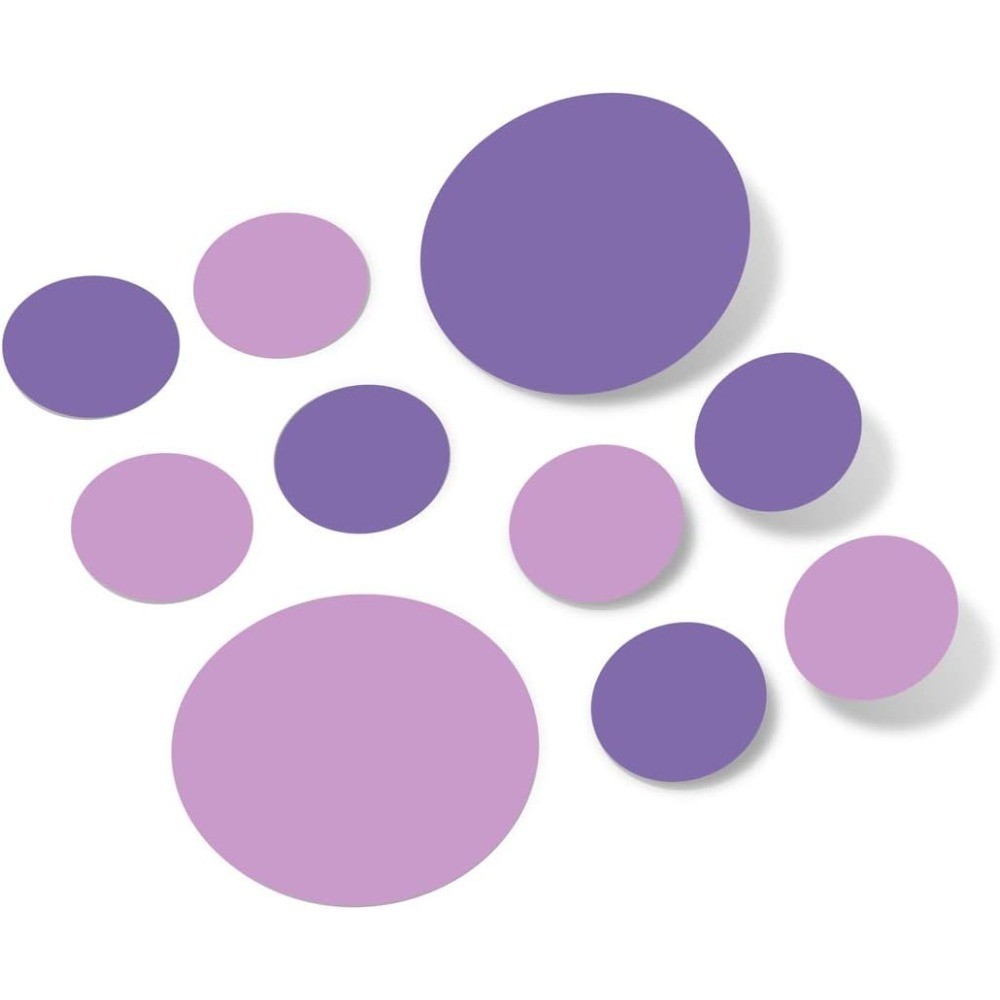 Lavender Lilac Removable Vinyl Wall Stickers 30 Decals 2 inch 4 inch Circles