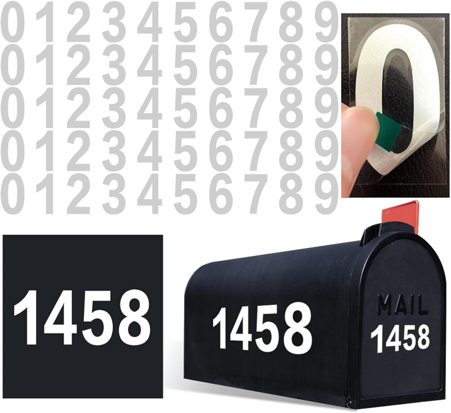 4 inch Mailbox Numbers for Outside 50 PCS Reflective Number Stickers with Stick