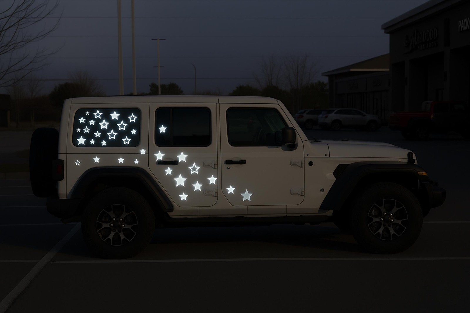 Reflective Stars Decal Set 1”–5” Mixed Size Custom Vinyl Stickers Jeep SUV Cars