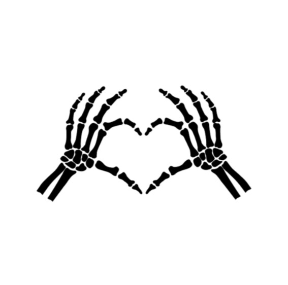 Skeleton Heart Hands Vinyl Decal Sticker Car Truck Window Laptop Love Halloween
