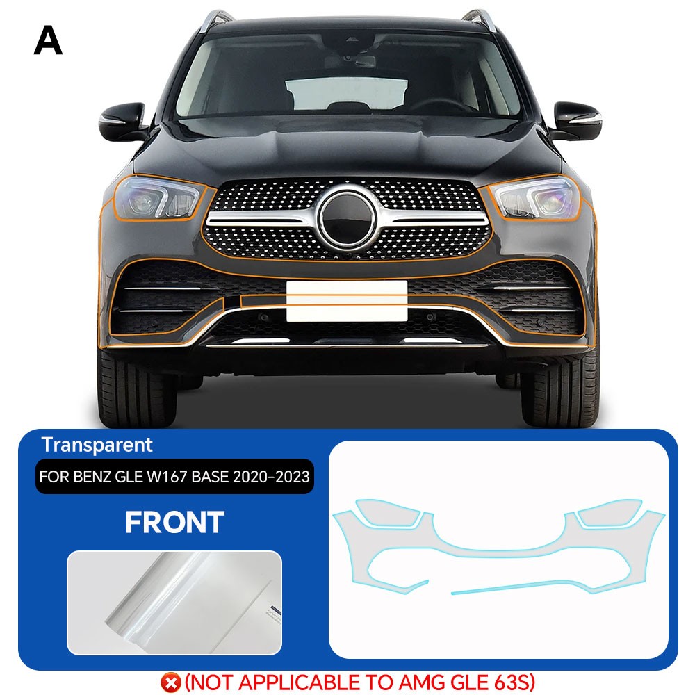 Full Car For Benz GLE W167 Base 2020-2023 Precut Paint Protection Film Clear PPF