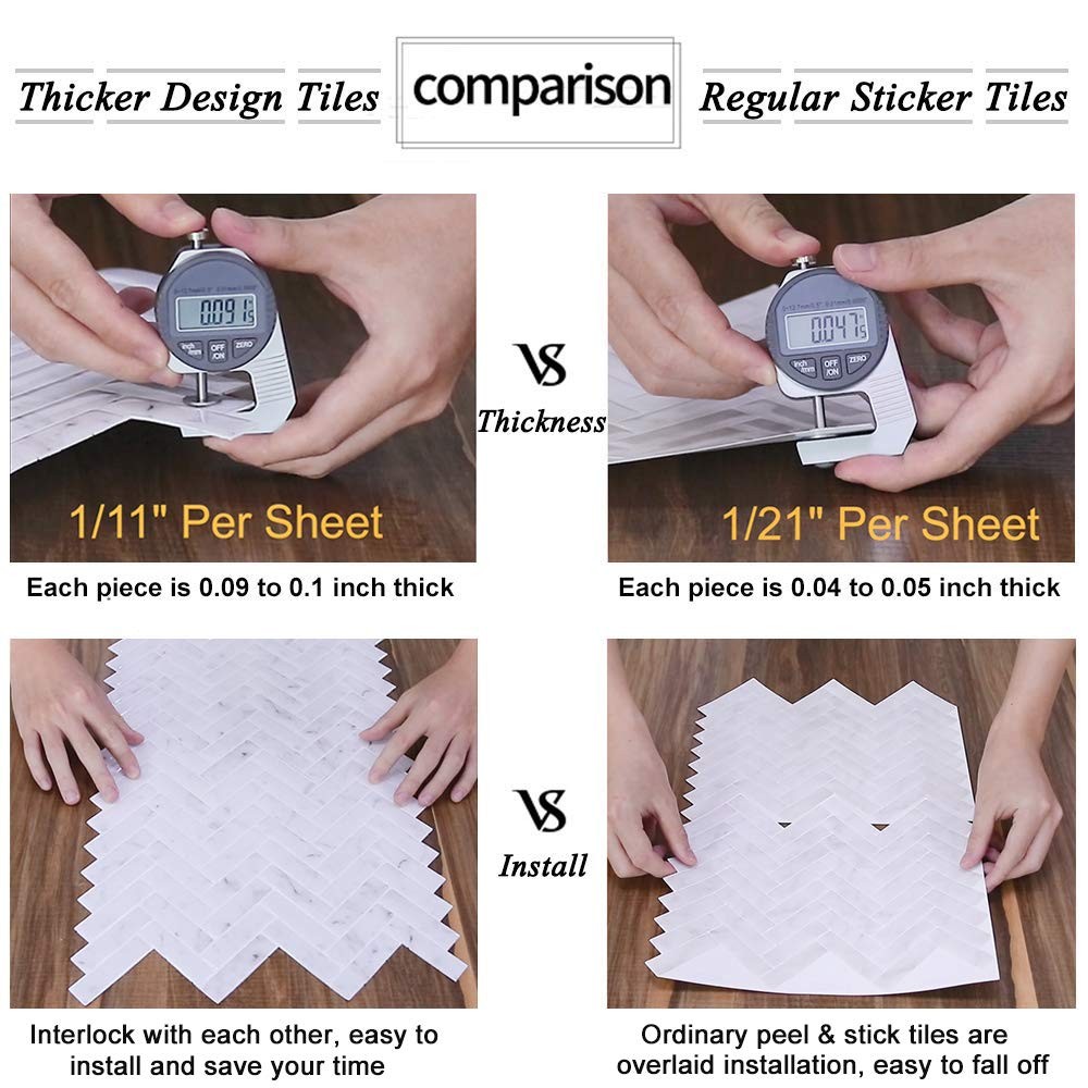 Peel and Stick Subway Tile, Stick on Tiles Backsplash for Kitchen & Bathroom …