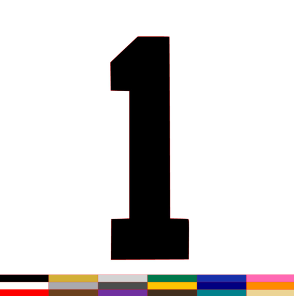 Number One 1 Decal PICK SIZE COLOR Vinyl Sticker Jersey Athlete Varsity Sport