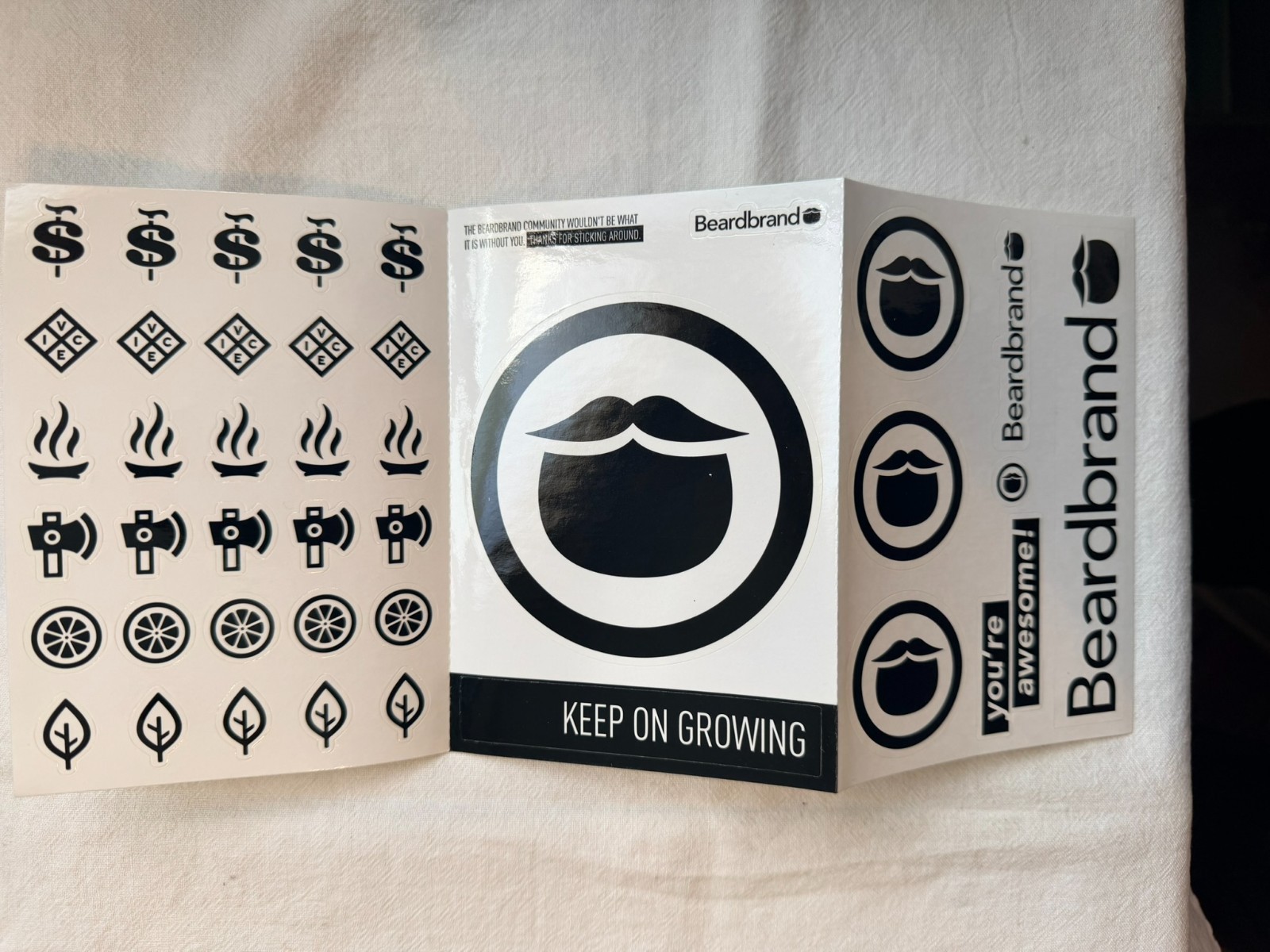 Beardbrand tri-fold sticker set