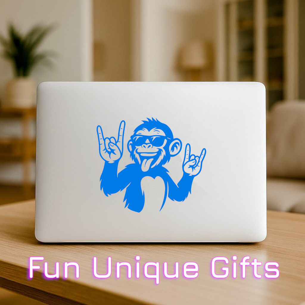 Crazy Monkey Vinyl Decal Sticker -Multiple Colors & Sizes- FREE SHIPPING!