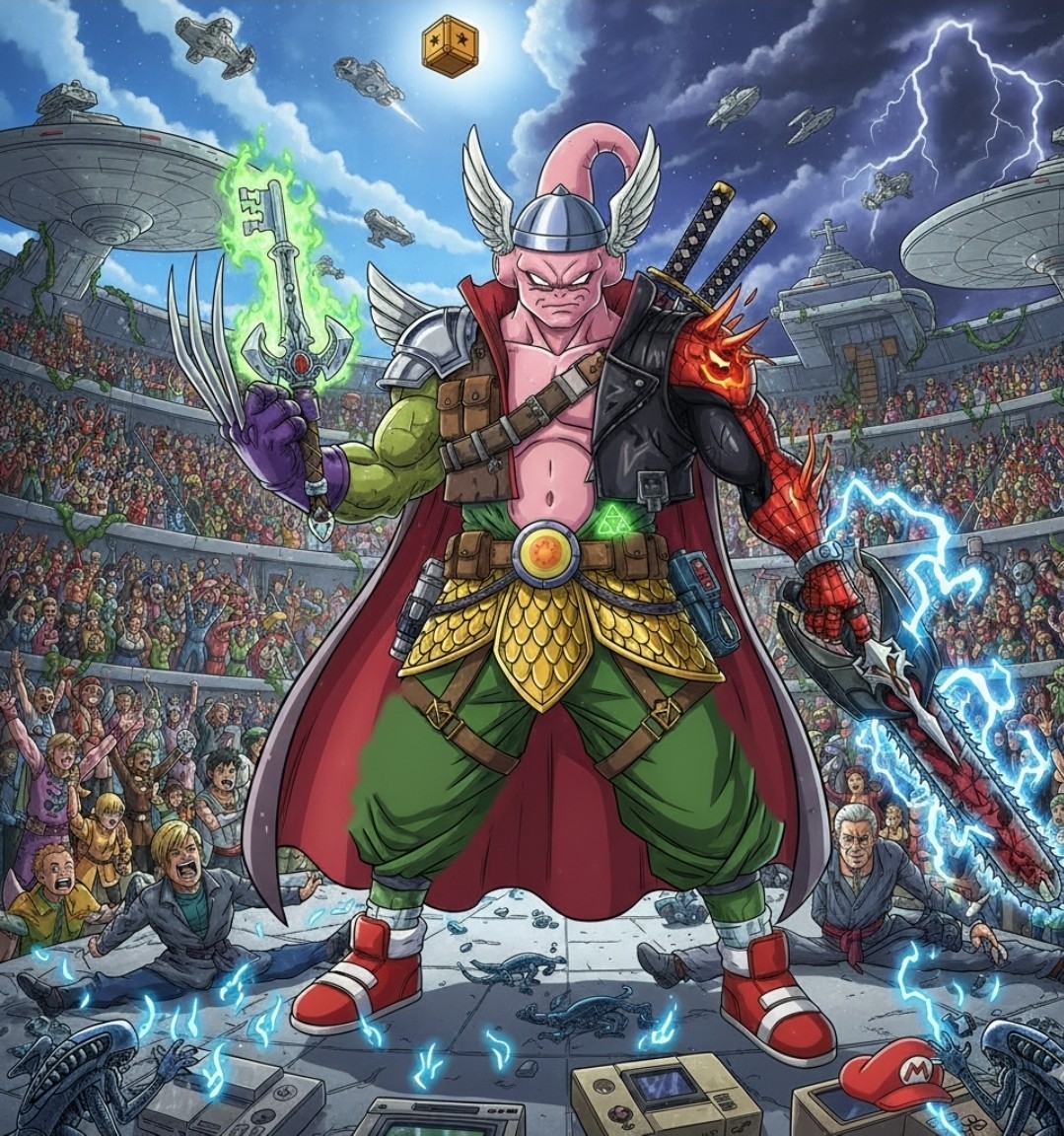 Pop Culture Poster Collection Majin BU Multiverse Hero Absorbed Fan Art