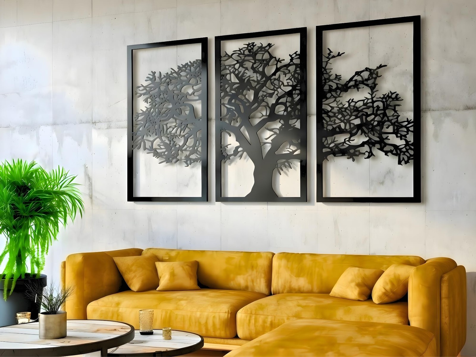 Vailla Tree of Life Wall Art 3pcs Family Tree Wall Decor 3D Wooden Wall Hangi…