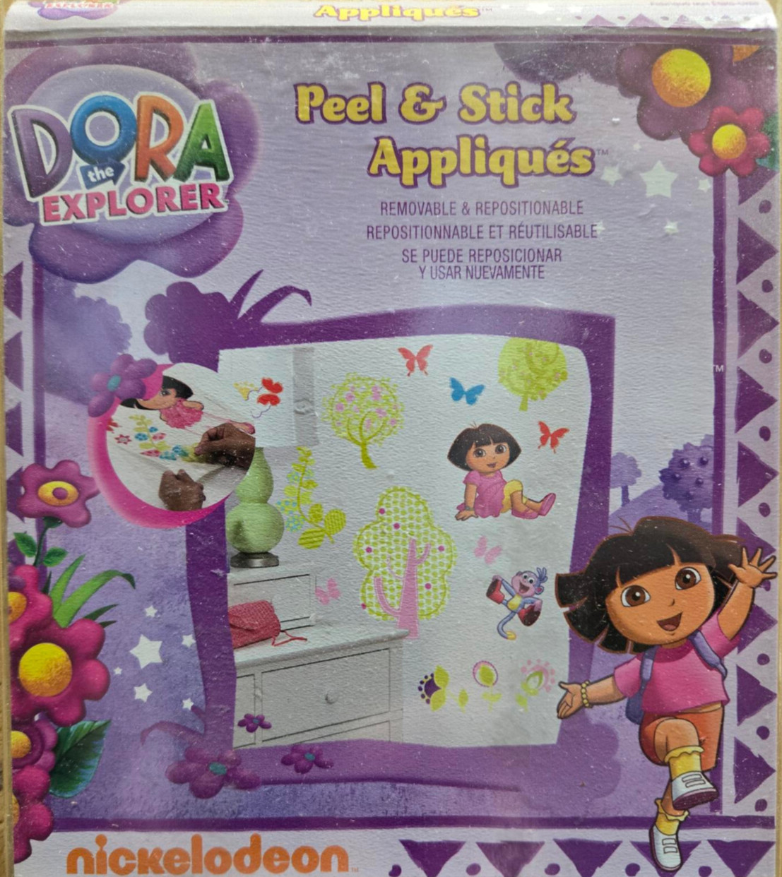 Dora the Explorer Wall Stickers Peel & Stick Appliques Kids Room Nickelodeon