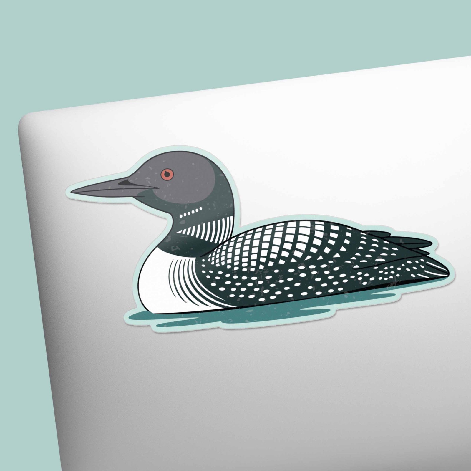 Loon Birdwatching Sticker – Midwest Lake Bird Decal for Laptop & Water Bottle