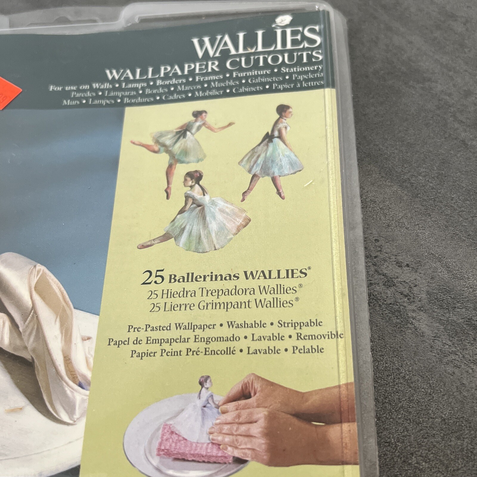 NEW Wallies Vinyl Wallpaper Cutouts 25 Ballerinas 5" Pre-Pasted Washable #12176